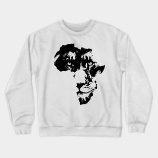 African Lion Face | Safari Culture | Africa Map Crewneck Sweatshirt